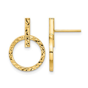 Leslies 10K Polished D and C Post Dangle Earrings